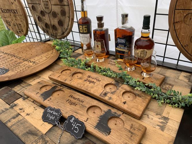 St. James Art Show 2023 bourbon flight holder