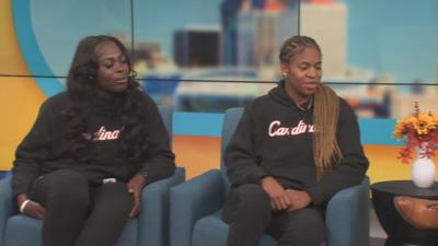 UofL women basketball players Merissah Russell and Olivia Cochran