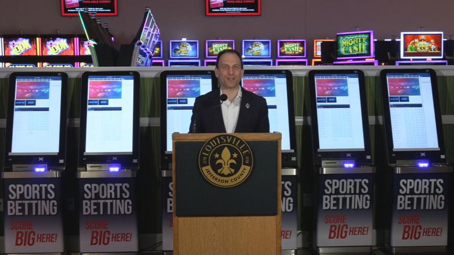 Louisville Mayor Craig Greenberg speaks at Derby City Gaming