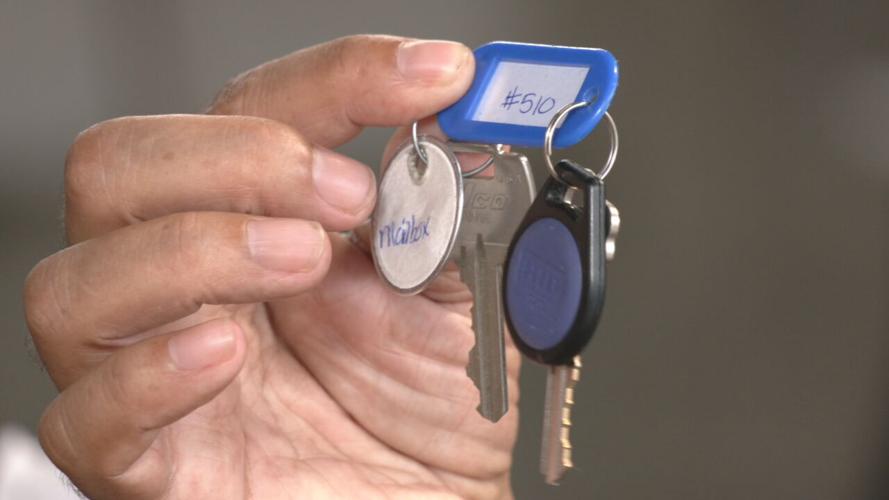 Robert Morales with new apartment keys