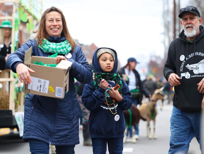 Goat farm visits St. Patrick's Day Parade.JPG