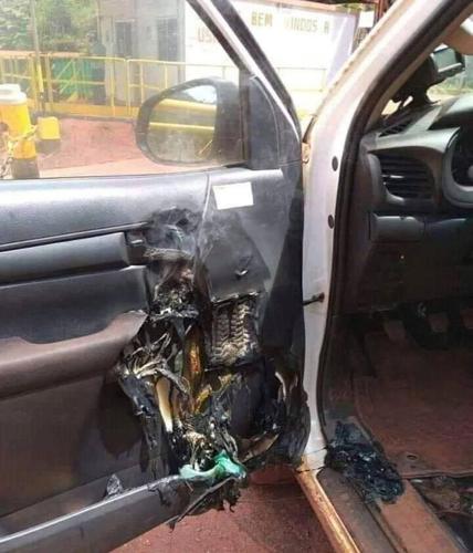Exploded Hand Sanitizer In Car