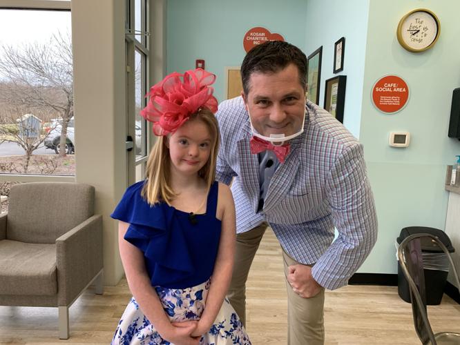 Keith poses with Derby model