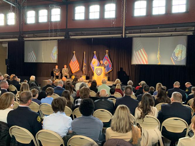 Firefighter promotion ceremony