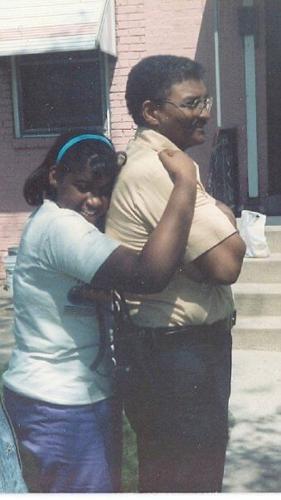 Charles Adams with his daughter