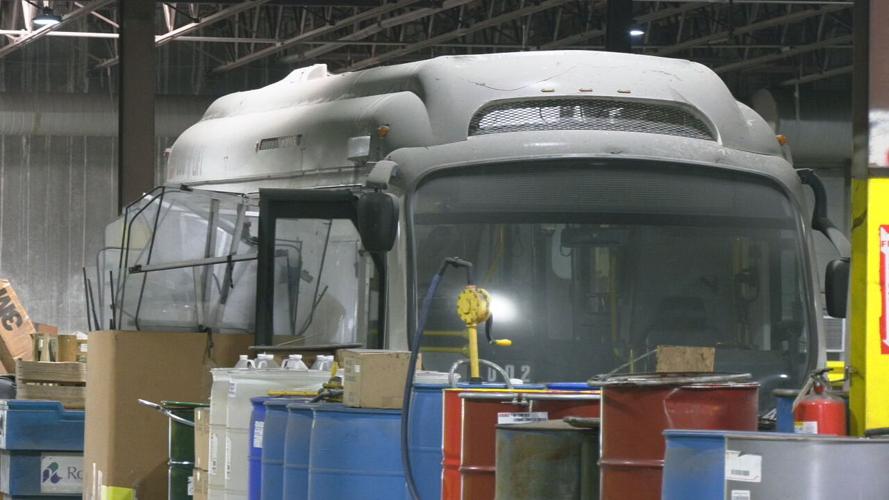 TARC electric buses in storage