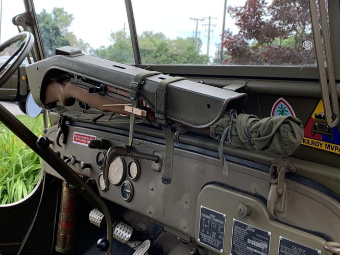 Rifle aboard a classic military vehicles restored by KILROY at Bowman Field 78-years after D-Day