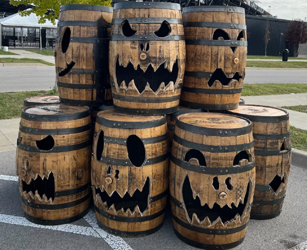 Jack-o'-Lantern bourbon barrells
