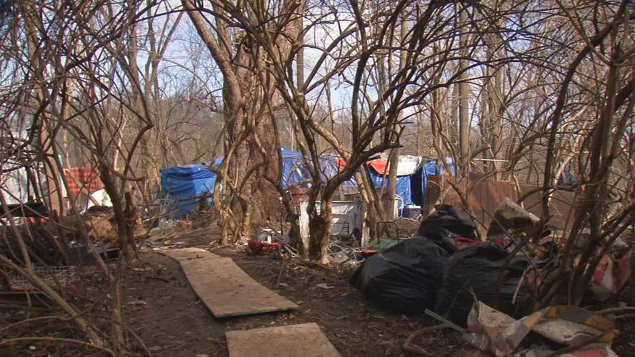 Homeless camp off Lexington Road