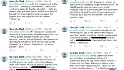 Texas Teacher Tweets to Trump