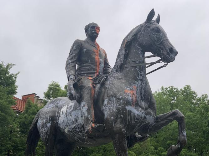 Castleman Statue Vandalized Again - 5-10-19