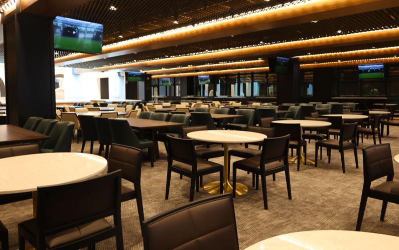 Tables at Woodford Reserve Paddock club.JPG