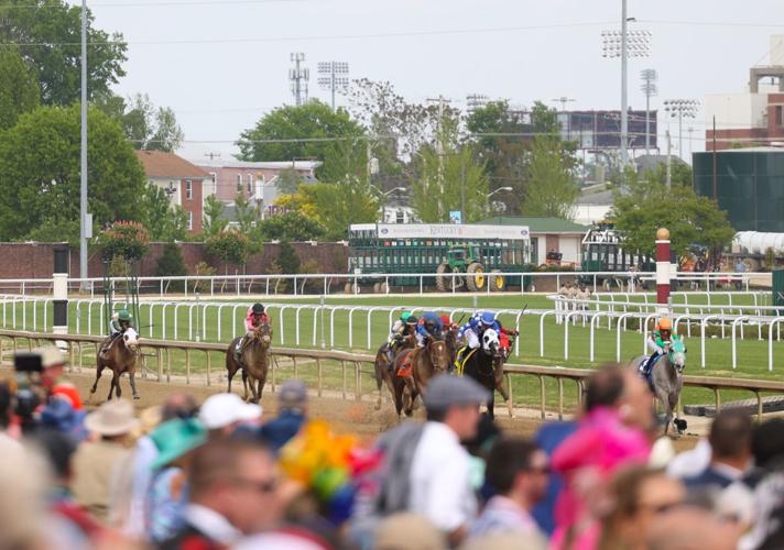 Horses near final stretch at Churchill Downs.JPG
