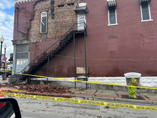 Storm damage downtown in Paoli