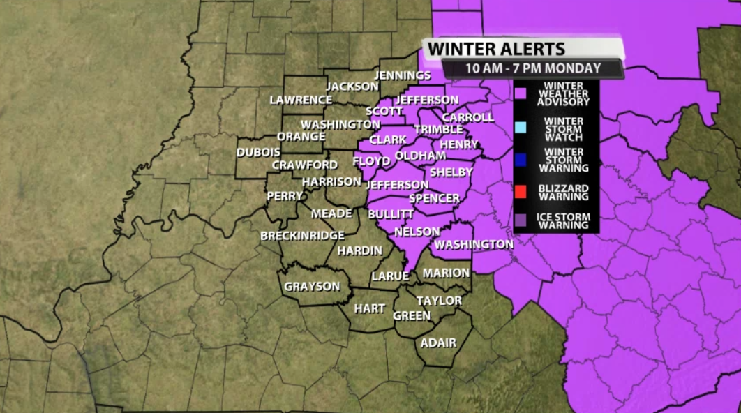 Winter Weather Advisory Issued For Monday | Weather Blog | Wdrb.com