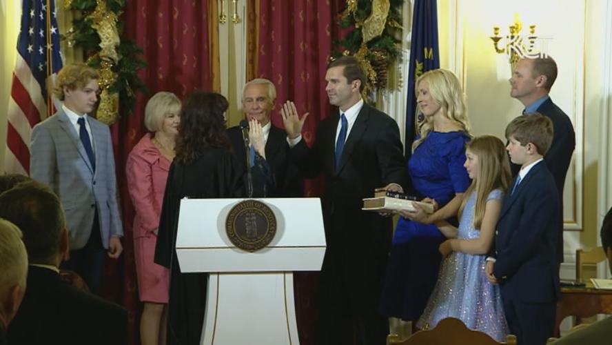 Andy Beshear midnight swearing in