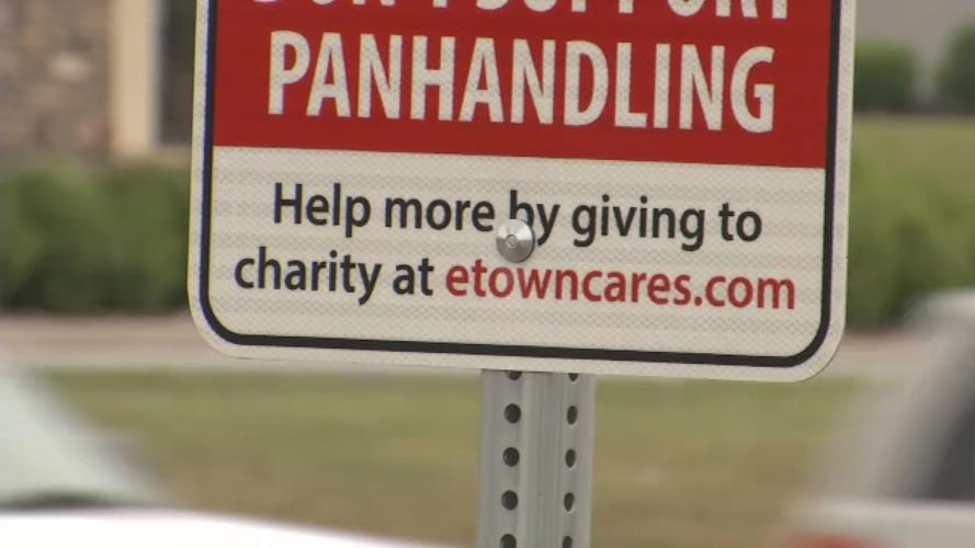 Elizabethtown Police post signs warning against giving to panhandlers