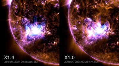 2 STRONG FLARES! Light Only Takes About 8 Minutes To Travel From The Sun To Earth...