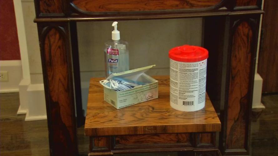 Cathedral of the Assumption (face masks and sanitizer in church generic)
