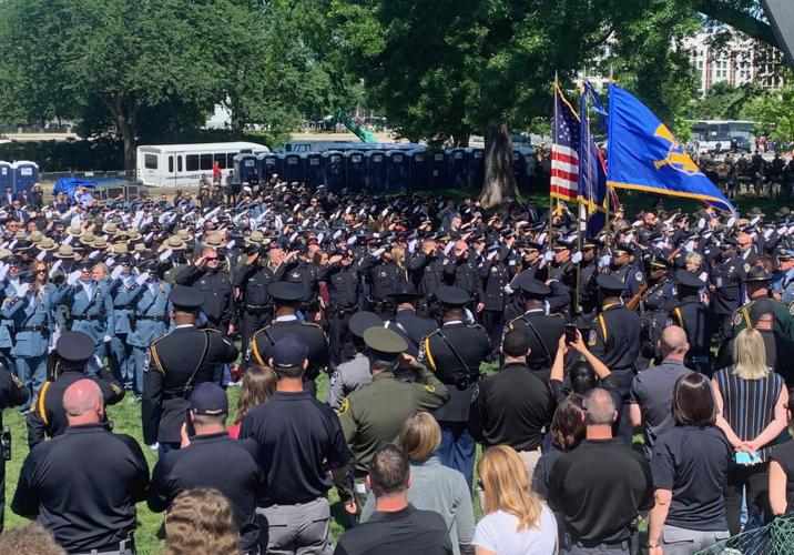 Officers Salute at Police Memorial - 5-16-19