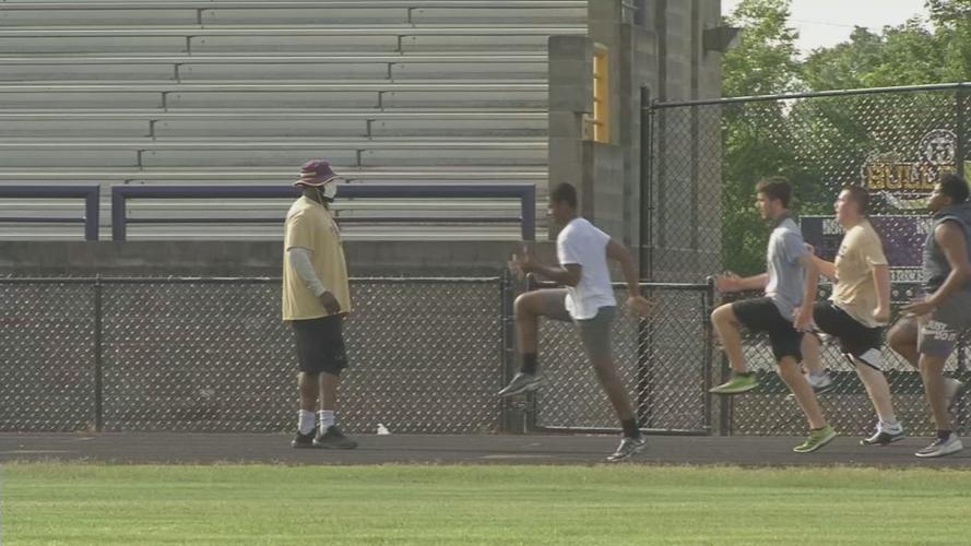 Male High School football conditioning