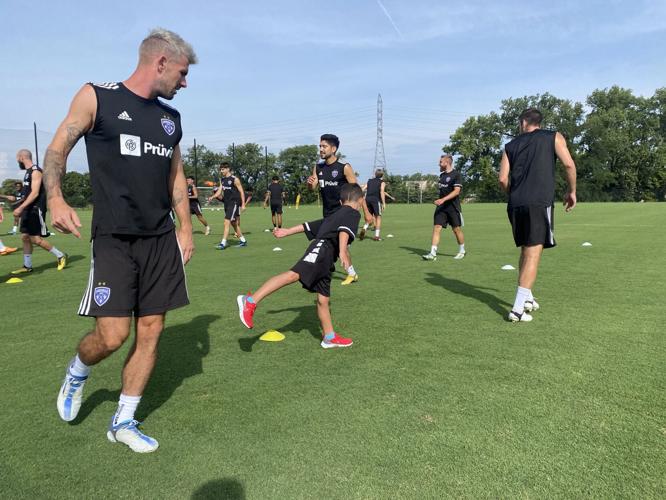 Warming up with the team