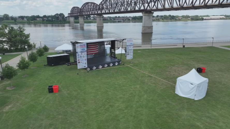 Waterfront Park 4th of July fireworks show setup 7-3-25