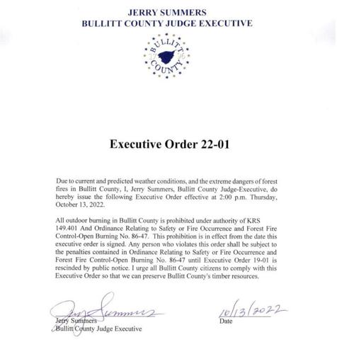 Bullitt County burn ban