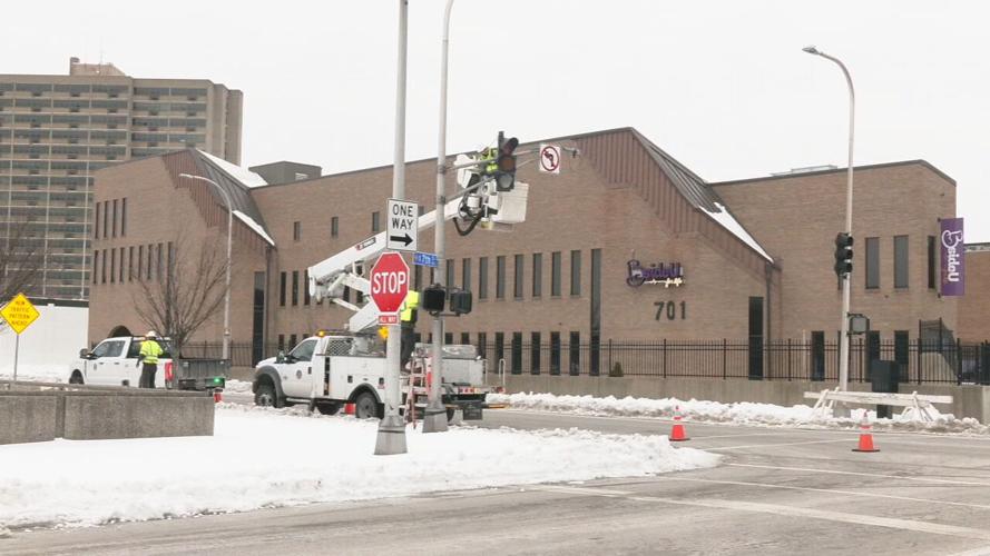 Street lights removed at 7th and Ali 2-2-26