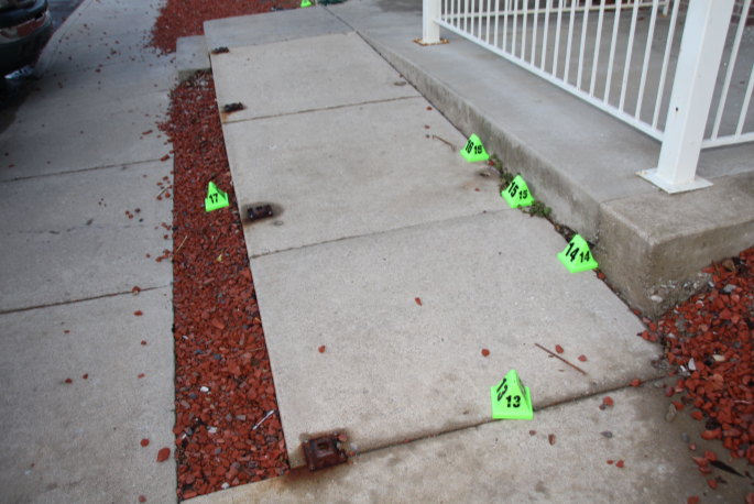 Sidewalk outside Breonna Taylor's porch