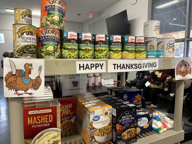 Canned goods at food pantry