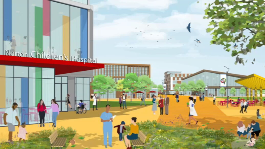 Norton Children's new campus mockup.