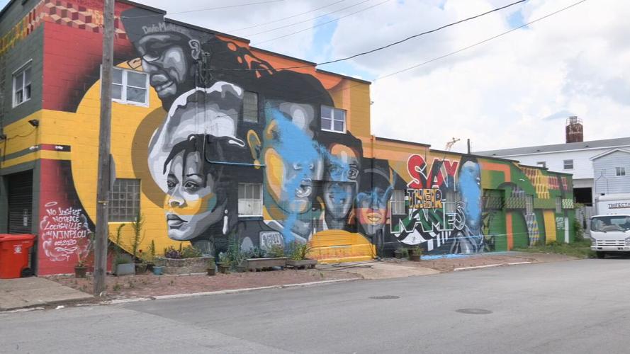 11th and West Main-Breonna Taylor-George Floyd mural vandalized 2.jpeg