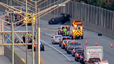Overturned vehicle I-264 East near Westport Road