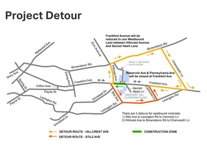 Louisville Water Co. project prompting lane closures, detours on