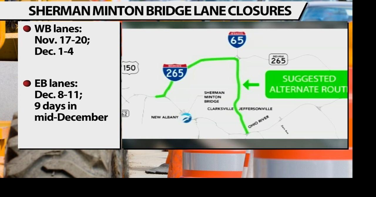 Several lane closures planned for Sherman Minton Bridge starting in