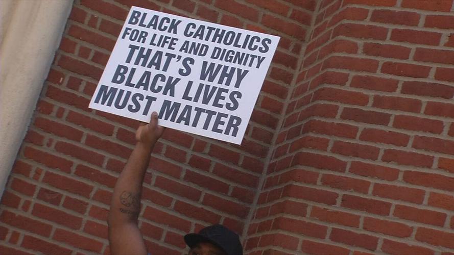 Sign at Black Catholics peace walk 8-15-20