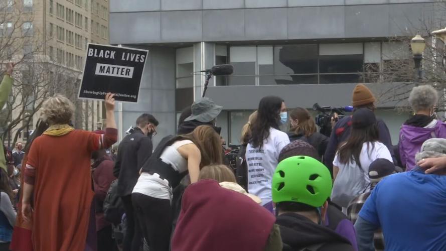 People gather at Jefferson Square Park for Breonna Taylor rally