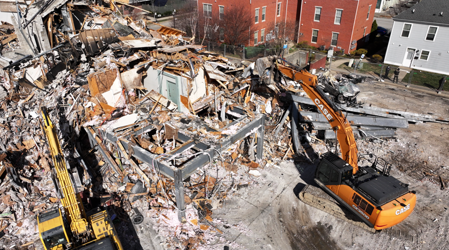 Demolition underway at 310 @ NuLu apartment complex