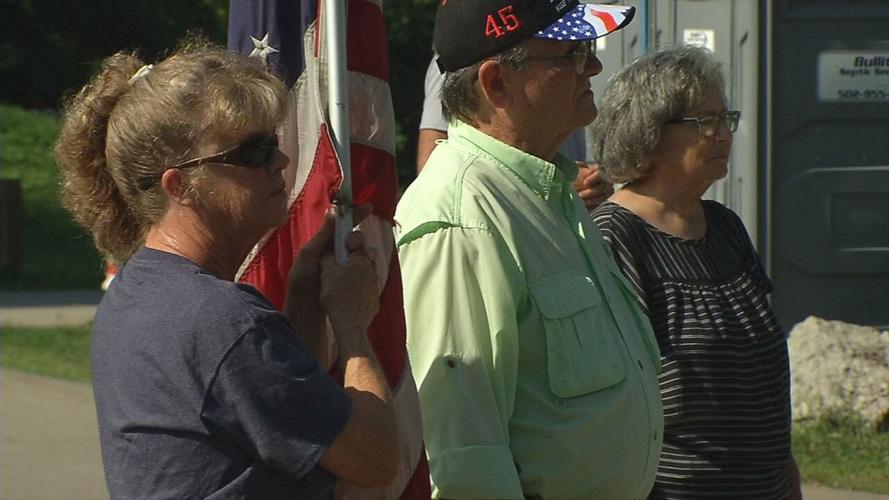 Community members gather at a local park Saturday for rally to support law enforcement