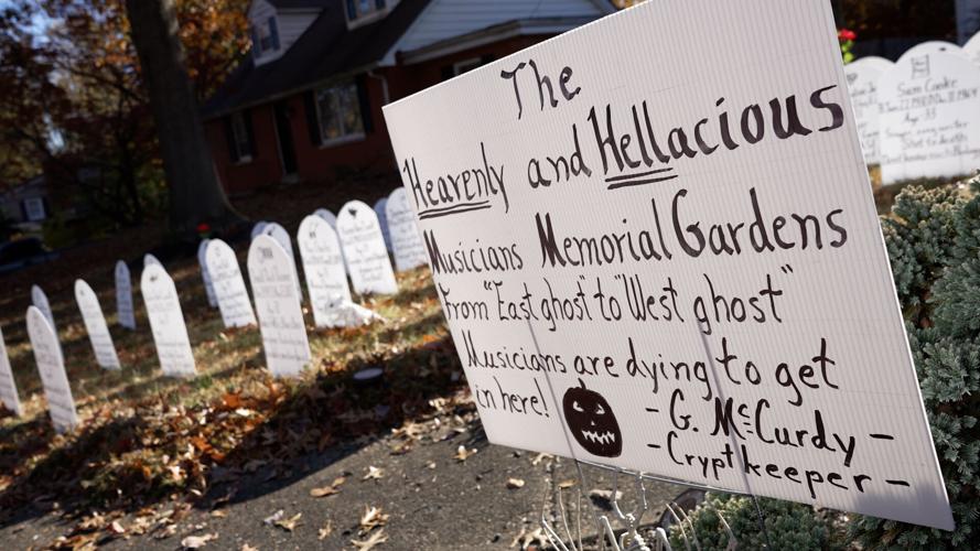 'Musicians Memorial Garden' created by Greg McCurdy in his New Albany, Indiana back yard