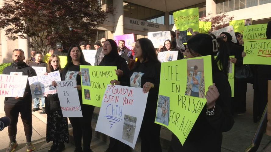 Ocampo protest outside courthouse