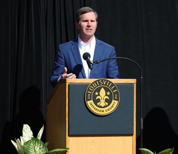 Gov. Andy Beshear speaks during vigil.JPG