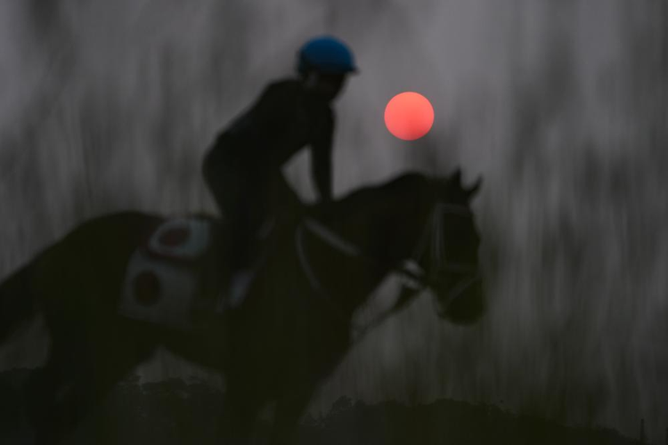 Belmont Park obscured by wildfire smoke