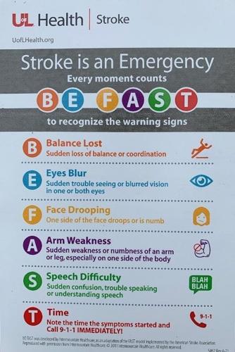 UofL Health BE FAST stroke awareness magnet