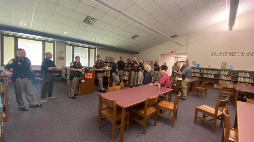 Deputies at active shooter training at Riverside Elementary in Jeffersonville