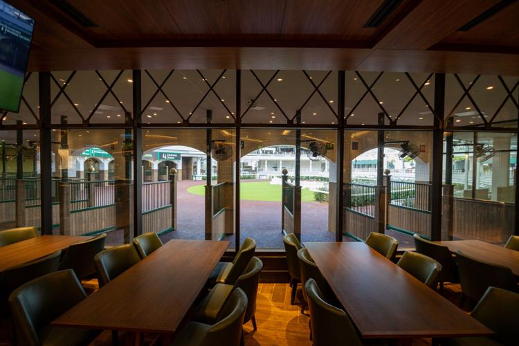 Seats that look out onto the Paddock at Churchill Downs.jpeg