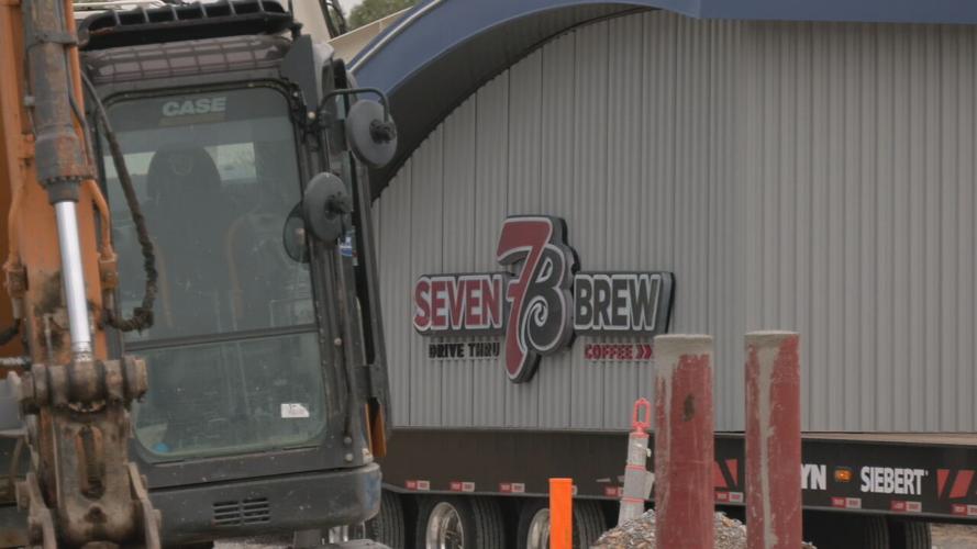7 Brew Coffee shop installed on Veterans Parkway in Jeffersonville, Indiana
