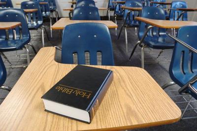 Bible on School Desk