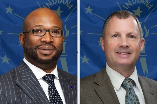 Indiana state sens. Greg Taylor, D-Indianapolis, and Mark Stoops, D-Bloomington